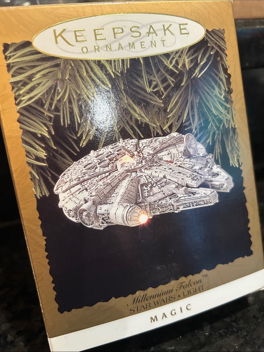 1996 Hallmark Ornament Star Wars Millennium Falcon - unopened